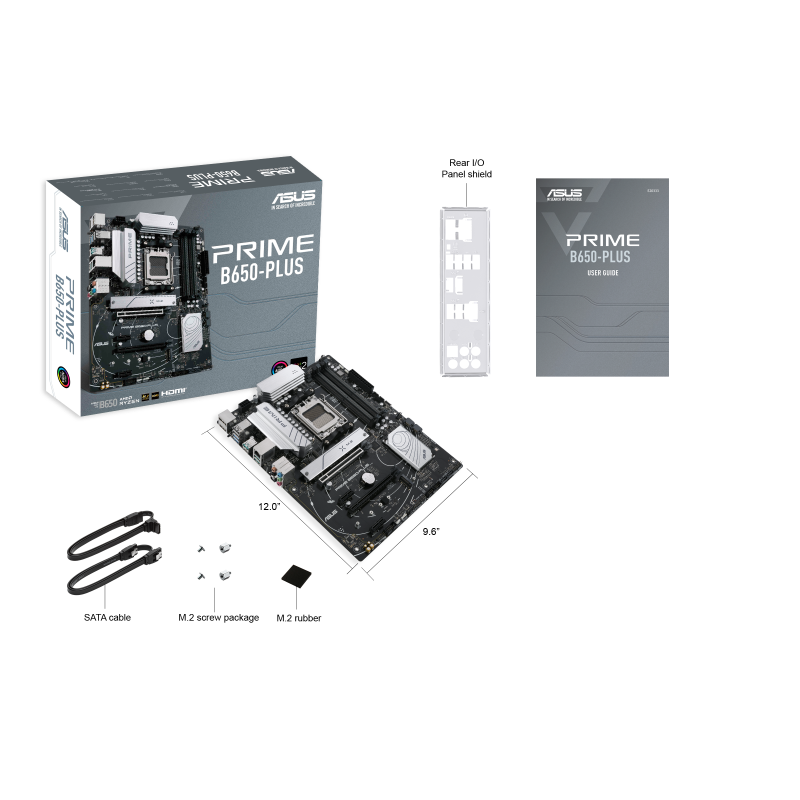 ASUS PRIME B650-PLUS ATX Motherboard, AM5 Socket, AMD B650 Chipset, 4 x 2-Channel DDR5 ASUS PRIME B650-PLUS ATX Motherboard, AM5 Socket, AMD B650 Chipset, 4 x 2-Channel DDR5
